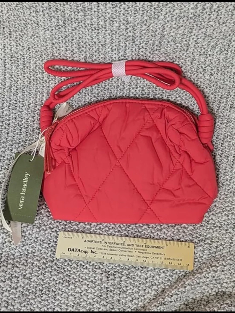 New Vera Bradley Featherweight Quilted Blake Crossbody Bag Coral